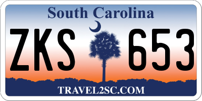 SC license plate ZKS653
