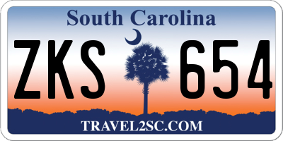 SC license plate ZKS654