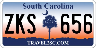 SC license plate ZKS656