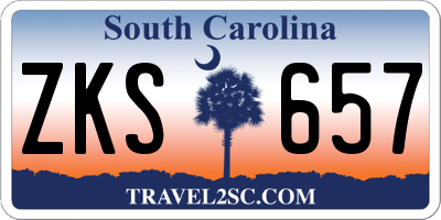 SC license plate ZKS657