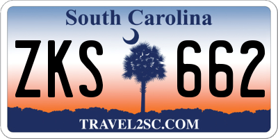 SC license plate ZKS662