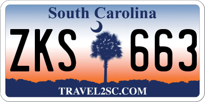 SC license plate ZKS663