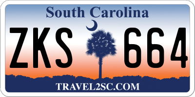 SC license plate ZKS664