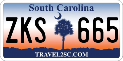 SC license plate ZKS665