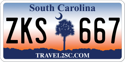 SC license plate ZKS667