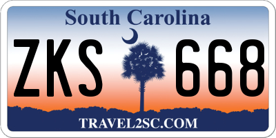 SC license plate ZKS668