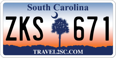 SC license plate ZKS671