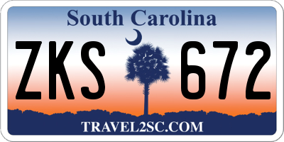 SC license plate ZKS672