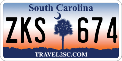 SC license plate ZKS674