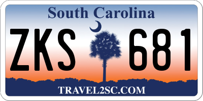 SC license plate ZKS681
