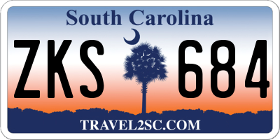 SC license plate ZKS684