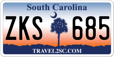 SC license plate ZKS685