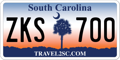 SC license plate ZKS700