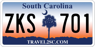 SC license plate ZKS701