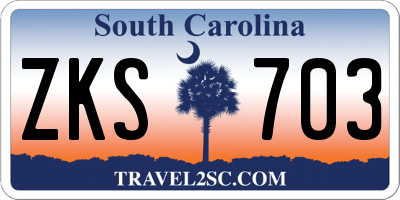 SC license plate ZKS703