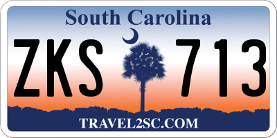 SC license plate ZKS713