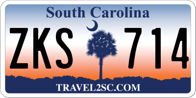 SC license plate ZKS714