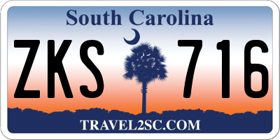 SC license plate ZKS716