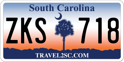 SC license plate ZKS718