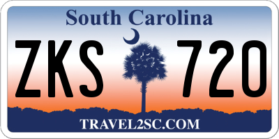 SC license plate ZKS720