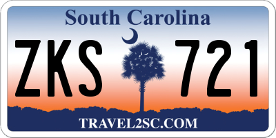 SC license plate ZKS721