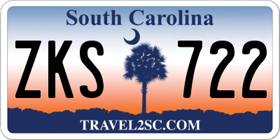 SC license plate ZKS722