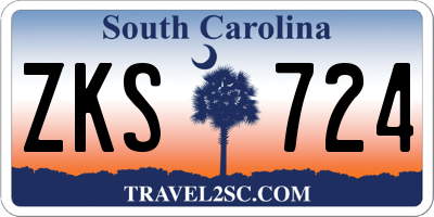 SC license plate ZKS724