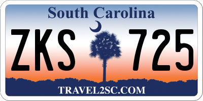 SC license plate ZKS725