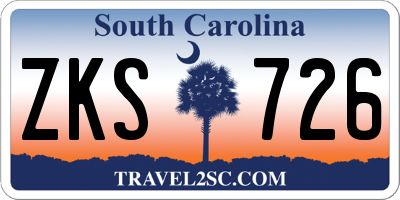 SC license plate ZKS726