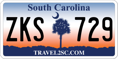 SC license plate ZKS729