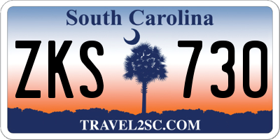SC license plate ZKS730