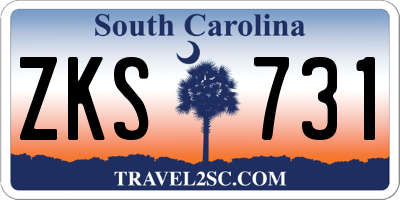 SC license plate ZKS731
