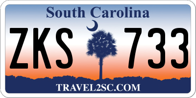 SC license plate ZKS733