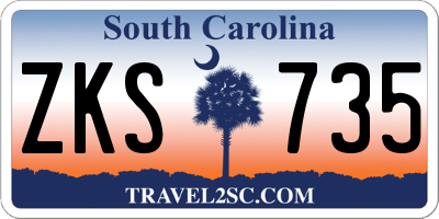 SC license plate ZKS735