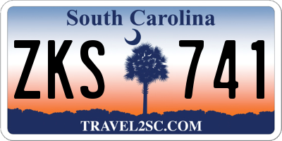 SC license plate ZKS741