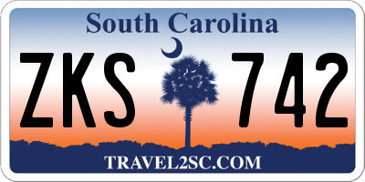 SC license plate ZKS742
