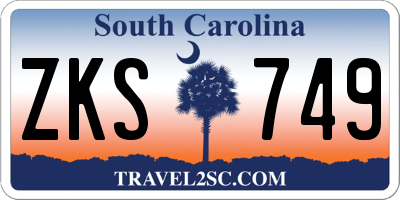 SC license plate ZKS749