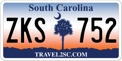 SC license plate ZKS752
