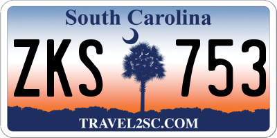 SC license plate ZKS753