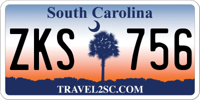 SC license plate ZKS756