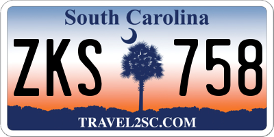 SC license plate ZKS758