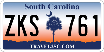 SC license plate ZKS761