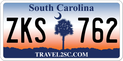 SC license plate ZKS762