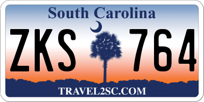 SC license plate ZKS764