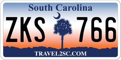 SC license plate ZKS766