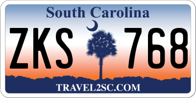 SC license plate ZKS768