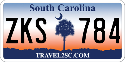 SC license plate ZKS784