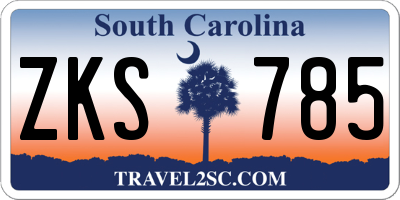 SC license plate ZKS785
