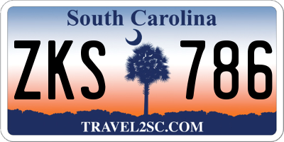 SC license plate ZKS786