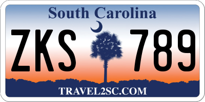 SC license plate ZKS789